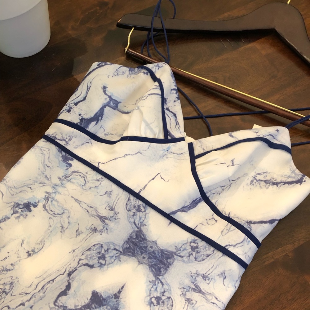 Maxi Dress, White & Blue, Pink Martini